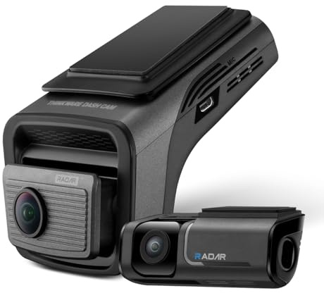 Thinkware U3000 PRO Dash Cam - 4K UHD 2160p Front & 2K QHD Rear Car Camera - Built-in GPS, Super Night Vision 4.0, Hardwire Lead For Battery Safe Radar Parking Mode - 64GB SDCard - Android/iOS App