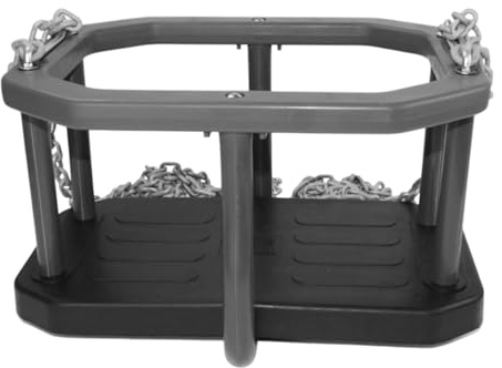 Baby Schaukel Gummi mit Ketten 3 m – Babyschaukel Sitz für Kleinkinder bis 36 Monate, Kinderschaukel mit Aluminiumeinlage & Schäkel, belastbar bis 100 kg, Outdoor Garten Schaukel 43 x 28 x 25 cm