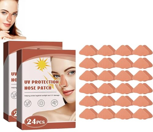 48 Stück Sonnen Nasenpflaster, UV Nasenschutz Outdoor, Nasenpflaster, Sonnenschutz-Nase, Nase Sonnenschutz, Nasensonnenschutz für Männer Frauen Sport Bräunung Outdoor, Beige