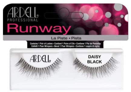 Ardell Pestañas postizas Glamurosas Runway Daisy - Pista| Color Negro | Incluye pegamento | 1 par de pestañas