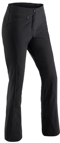 Maier Sports Marie, Enganliegende Damen Skihose, Wasserabweisende Softshell Schneehose, Stretchmaterial und verstellbarer Bund, PFC-frei, stormprotec-Technologie, Schwarz, Gr. 46 (W38/L32)