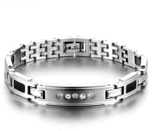 JewelryWe Schmuck Herren Armbänder, Edelstahl Gesundheit Magnetarmband Magnet Armband Armreif Valentinstag Lieben Geschenk für Männer