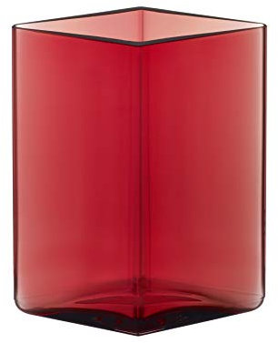Iittala 1015596 Ruutu Vase, 11,5 cm x 14 cm, Cranberry