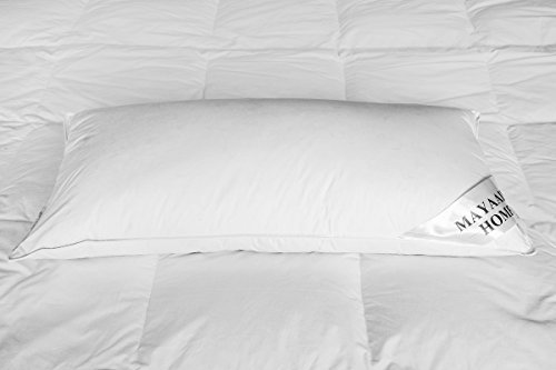Mayaadi-Home Kopfkissen 40x80 cm | 1000g Füllung, 70% Daunen 30% Federn | 100% Natur Bezug aus Baumwolle | Made in Europe | HS3 Daunenkissen