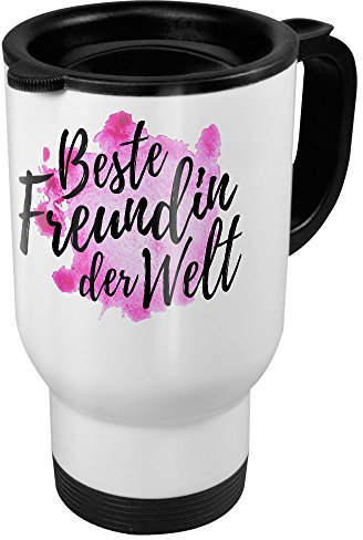 printplanet Thermobecher weiß - Motiv Beste Freundin der Welt - Coffee to Go Becher, Thermo-Tasse