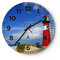 Modern Wanduhr Turm Leuchtturm Ozean Ufer 40x40cm Rund Groß Wand Uhr Glas Analog Zimmeruhren Küche Büro Wohnzimmer Glasuhr Wall Clock Dekoration Design Wanddekoration Küchenuhr C4AR40x40-2395