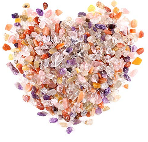 Swpeet 0,5 kg assortiti burattati piccoli chip di pietra preziosa frantumati pezzi schiacciati pietre di forma irregolare pietre di cristallo pietre perfette per la creazione di gioielli decorazione