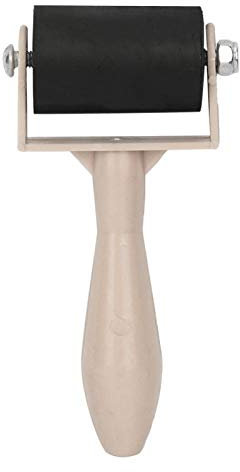 1 pezzi 1,38 pollici gomma Brayer rullo arte inchiostro pittura incisione rullo stampatore manico in plastica strumento(Primary Color)