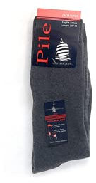 Marina Yachting 3/6 Paia di Calza Lunga Termica Da Neve in Pile da Uomo Calze Termiche Tinta Unita oppure Fantasia da Sci (Grigio, 3)