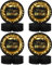 PixiPy Happy Birthday Table Decoration Centerpieces (4 Pack, Black & Rose Gold), Double-Sided Happy Birthday Centerpieces for Tables, Party Supplies for Elegant Birthday Decorations by