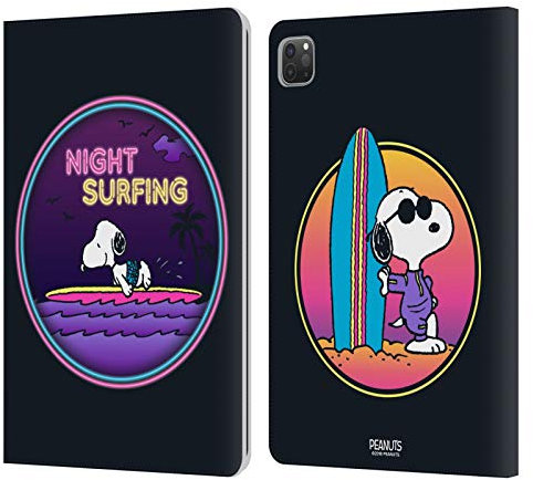 Head Case Designs Offizielle Peanuts Nacht Surfer Snoopy Aloha Disco Leder Brieftaschen Handyhülle Hülle Huelle kompatibel mit Apple iPad Pro 11 2020/2021 / 2022