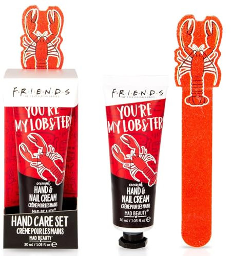 Friends TV Show Hand Cream & Nail File | Mad Beauty | You're my Lobster - Cute Coconut Skincare Gift for Couple, Women, Wife, Partner