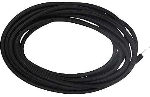 RtottiM Cavo di alimentazione a 2 fili, in plastica rivestita in tessuto, 0,75 mm², nero, cavo di alimentazione da 5 m, per articoli elettrici, fai da te, accessori per lampadari