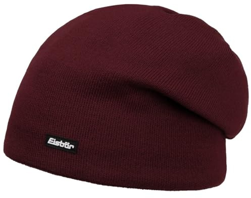 Eisbär Ogle Oversize Strickmütze Wollmütze Beanie Wintermütze Damen/Herren - Made in Austria mit Futter, Oversize, Herbst-Winter Winter - One Size Bordeaux