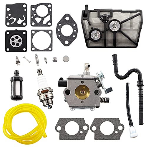 MCHNIC Carburatore con filtro dell'aria tubo benzina Guarnizione per motosega Stihl 028 028AV 028SUPER 028AVSEQ 028AVSEQW 028AVSEQWB sostituisce Tillotson HU-40D Walbro WT-16B 11181200600 11181200601