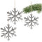 com-four® 3X Hängedeko Schneeflocke - Dekofigur aus vernickeltem Aluminium - weihnachtliches und Elegantes Wohnaccessoire - Dekoration für die Winterzeit