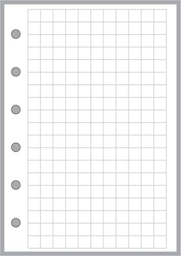Pocket-Plus Größe 5 mm Millimeterpapier-Nachfüllpackung, Größe und gelocht für Pocket-Plus Größe Notebook (8,9 x 12,7 cm)