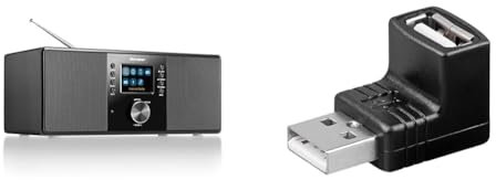 Karcher DAB 7000i - Stereo Internetradio DAB+ / UKW & Goobay abgewinkelt USB-Adapter schwarz