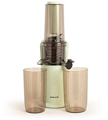 CREATE/JUICER SLOW MINI/Blender à extraction lente Vert pastel/Fonction inverse, facile à nettoyer, taille compacte, moteur 150 Watt DC