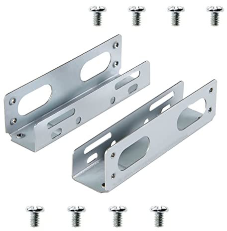 HDD Drive Adapter RLECS 2PCS 3.5Inch to 5.25Inch Thickened Galvanized Hard Drive Mounting Bracket Adapter with Mounting Screws for 5.25 Bay