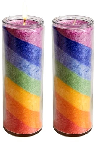 NIUQIGE 2er-Set - Duftkerzen im Glas Chakra, 7 Chakra Rainbow Candle, Chakra Kerze im Glas bunt als Meditation Zubehör oder Yoga Deko, als spirituelle Geschenke Idee oder Deko