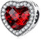 LNQOBU Murano Glas Charms-Anhänger 925 Sterling Silber,Charms für Armbänder,Rosa Liebe Herz,Rote Runde Perle Charm passen Frauen Armbänder/Halskette Schmuck Geschenke