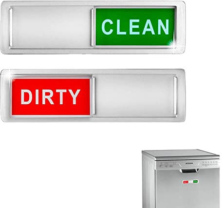 Dishwasher Magnet Dirty Clean, Spülmaschinenmagnet Clean Dirty Sign Leicht zu Lesende Magnet, Schmutzig Sauber Sign Schild für Geschirrspüler Spülmaschine, 17,5 x 5 cm, 1 Stück