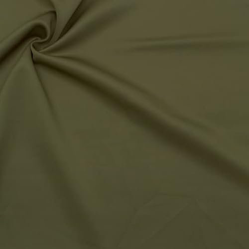 STOFFKONTOR Stretch Scuba Stoff - Meterware, Farbe Oliv-Grün - zum Nähen von Bekleidung