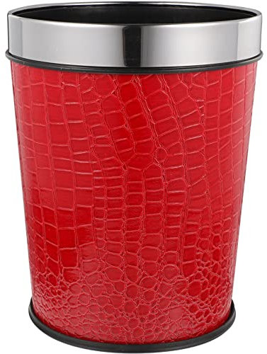 Operitacx Poubelle Décorative De Style Vintage Seau à Déchets Sans Couvercle Récipient De Rangement Pour Bureau Cuisine Salle De Bain Rouge