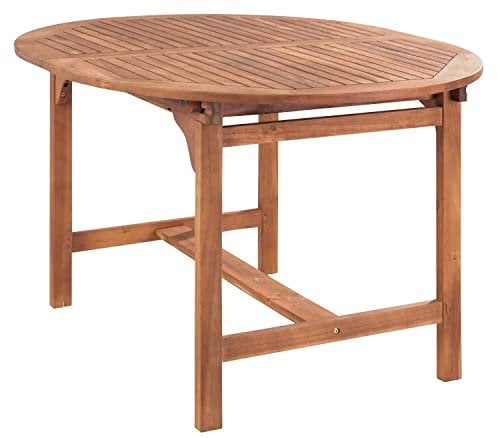Ausziehtisch Gartentisch Holztisch | Akazienholz | Braun | 120x100 cm | Ausziehbar
