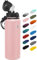 Fanhaw 1.2L Stainless Steel Insulated Sports Water Bottles with Straw for Kids, Men and Women(Pink)