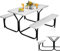 COSTWAY Ensemble Table et Bancs de Pique-Nique avec Cadre Métal, Ensemble de Jardin Imperméable Banc Charge 200KG pour 4 à 6 Personnes, pour Jardin Piscine, 137 x 150 x 72 cm (Blanc)