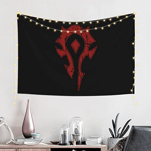 Sckkofv WoW Horde Wandteppich im Used-Look, Anime, ästhetischer Wandbehang, Tapisserie, Kunst für Wohnzimmer, Schlafzimmer, Wohnheim, Heimdekoration, 152,4 x 101,6 cm