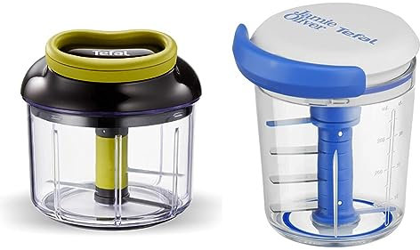 Tefal K1320404 Manual Food Chopper and Mixer with Stainless Steel Blades for Vegetables & Jamie Oliver K1644344 Chop & Shaker | without electricity | Capacity: 450ml | Multi chopper