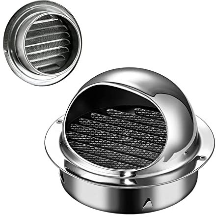 Abluft Gitter Edelstahl Ablufthaube, Küche Dunstabzugshaube Abdeckung Außen Wand Lufthaube Mit Insektennetz, Lüftungsgitter Ablufthauben Abluftgitter Für Küchen, Bäder, Lüftung