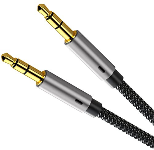 Ruaeoda Cavo AUX auto 1,8 m cavo audio 3,5 mm maschio a maschio, stereo, suono Hi-Fi, nylon intrecciato AUX a AUX 1/8 cavo per cuffie, auto, impianto stereo domestico, altoparlante, tablet