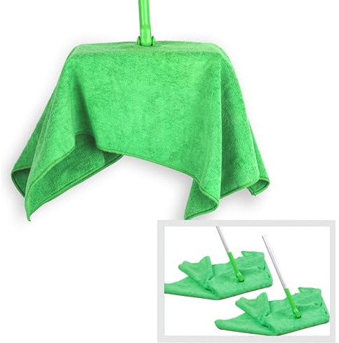 Mop Cape | Compatible with Dry or Wet Mops| Use with Any Pole Handle Cleaner | Multi-Purpose Floor Towel | Cleaning Cloth | Kitchen Cleaning Towels | 2-Pack, 27x18 inches