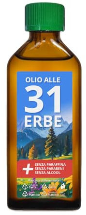 Lupex - Olio alle 31 Erbe, Miscela Oli Essenziali per Massaggio, Diffusore e Aromaterapia - Tonificante e Rilassante, Flacone da 100ml (1)