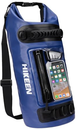 BOOSTEADY 10L Sac Sec Étanche Léger IPX7, Étui de Téléphone pour Écran Tactile Zippé avec Anneaux en D & Sangle Réglable, Dry Bag Sac à Dos Étanche pour Plage Kayak Bateau Camping Randonnée