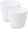 PECZEKO Pots de Fleurs Mat - Pots de Plantes décoratifs pour Fleurs et Herbes - Pots de Plantes Ronds en Plastique durables - 2 pièces (Blanc, ø 22 cm)