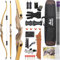 wolfman 60 Zoll Recurvebogen Set Erwachsene 20-60 Lbs Bogenschießen Set Amerika Jagdbogen Pfeil Bogen Set Erwachsene Sportbogen Recurve Bogen Und Pfeil Set Recurve Bow Rechtshänder (20Lbs)