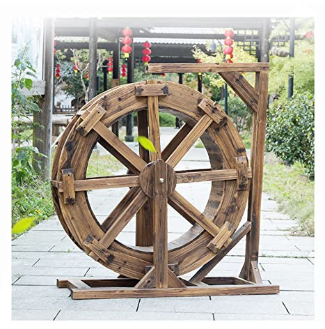 Fontana da Giardino in Legno Ruota idraulica Fontana Cascata Ruote Patio Giardino Statua dell'Acqua Ruote Feng Shui, Carrello Ornamentale per Acqua per Giardino, Cortile, Patio, Stagno, Balcone, por