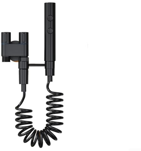Edelstahl Handheld Bidet Sprayer Kit, Multifunktionaler WC-Sprüher Doppelfunktion Düse Reinigung Bidets Wasserhahn für Badezimmer (Schwarz)