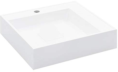 Gecheer Lavabo 50 x 50 x 12,3 cm Résine minérale/marbre blanc - Mobilier de salle de bain, Type 1