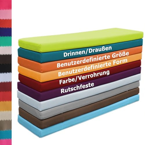 XXIUDEE Benutzerdefinierte Terrasse Bankkissen, 2 3 4-Sitzer Holzmöbel Bankkissen Bankauflage Sitzkissen für Erkerfenster, Wasserdicht Bankauflage Bankpolster, für Schaukeln Draußen (5cm Dicke)