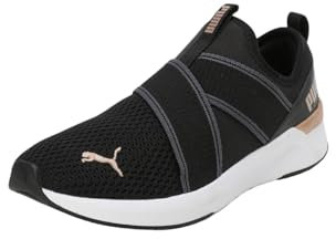 Puma Softride Harli Slip on Wns, Zapatos Mujer, Negro Blanco Oro, 39 EU