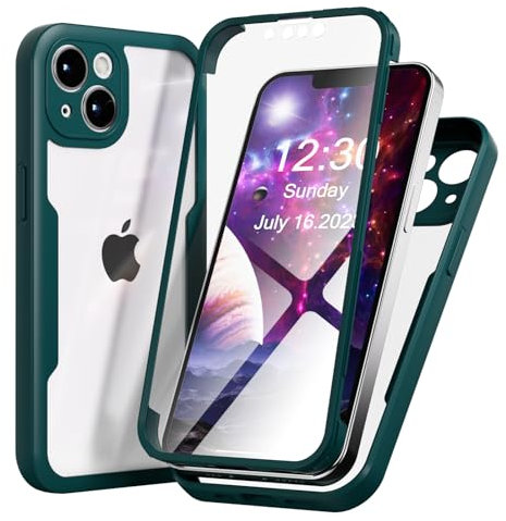 ERDARARIPRO Case Built-in Screen Protector for iPhone 11 Pro 5.8 Inch 360 Full Body Heavy Duty Protective Shockproof TPU Bumper PC Back Case Cover Green