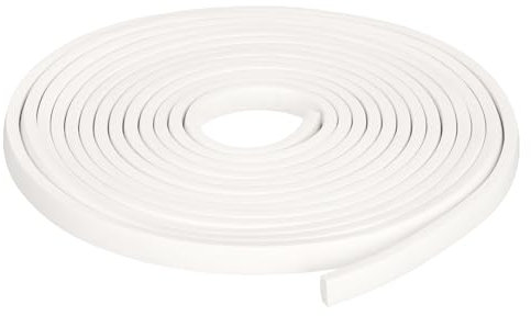 sourcing map Bande d'étanchéité carrée en mousse de silicone, 0,5 cm x 1 cm x 5 m, barre en caoutchouc éponge solide pour porte, fenêtre, bricolage, joint automobile, blanc