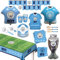 Manchester City FC official Party Box, All in one 77 pcs for 6 Guests with Jersey Balloons | Disposable Tableware Set w/ Cutlery, Decorations & Party Favors | Perfect for Birthday, Matchday Celebrate