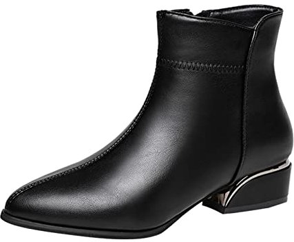 Generico Stivali con Borchie Donna Stivali da Donna Alti Scarpe da Uomo Classiche in Pelle da Uomo di Stivali Corti con Lacci sul Davanti in Pelle Scamosciata Camperos+Stivali+Donna (Black, 38)